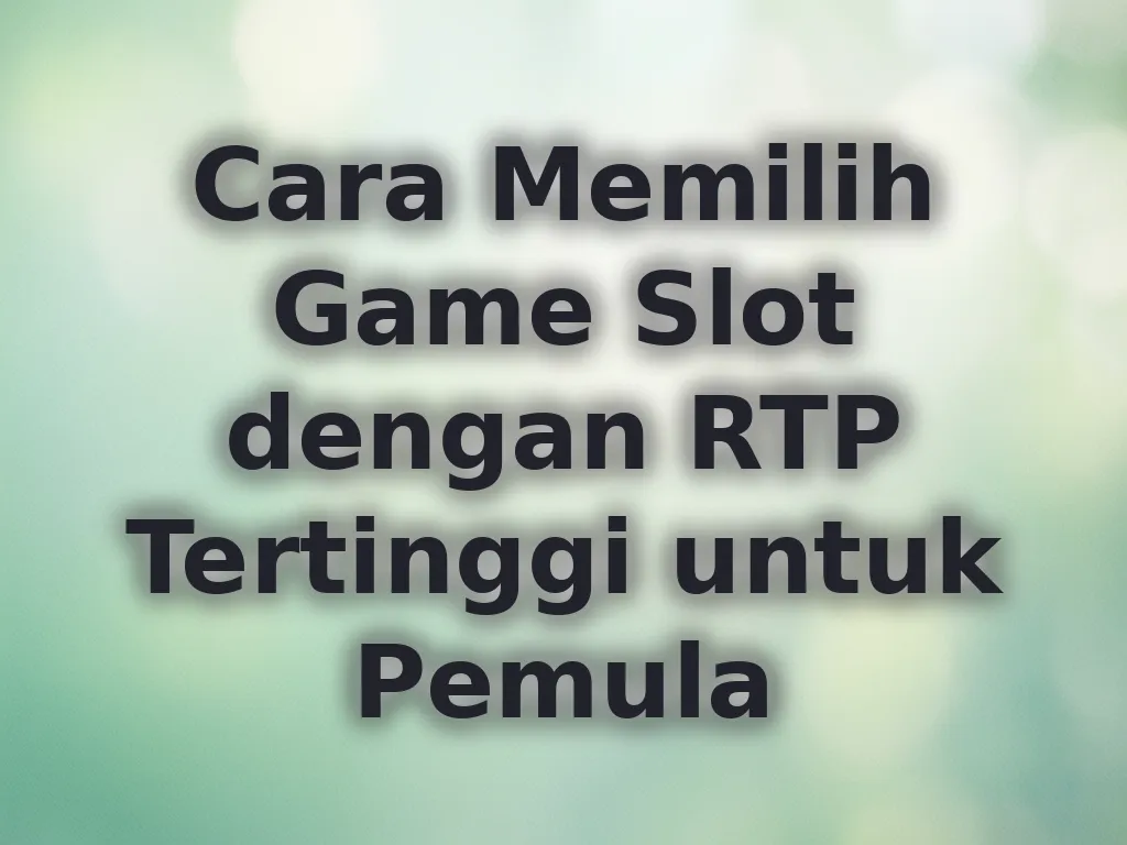 Cara Memilih Game Slot dengan RTP Tertinggi untuk Pemula